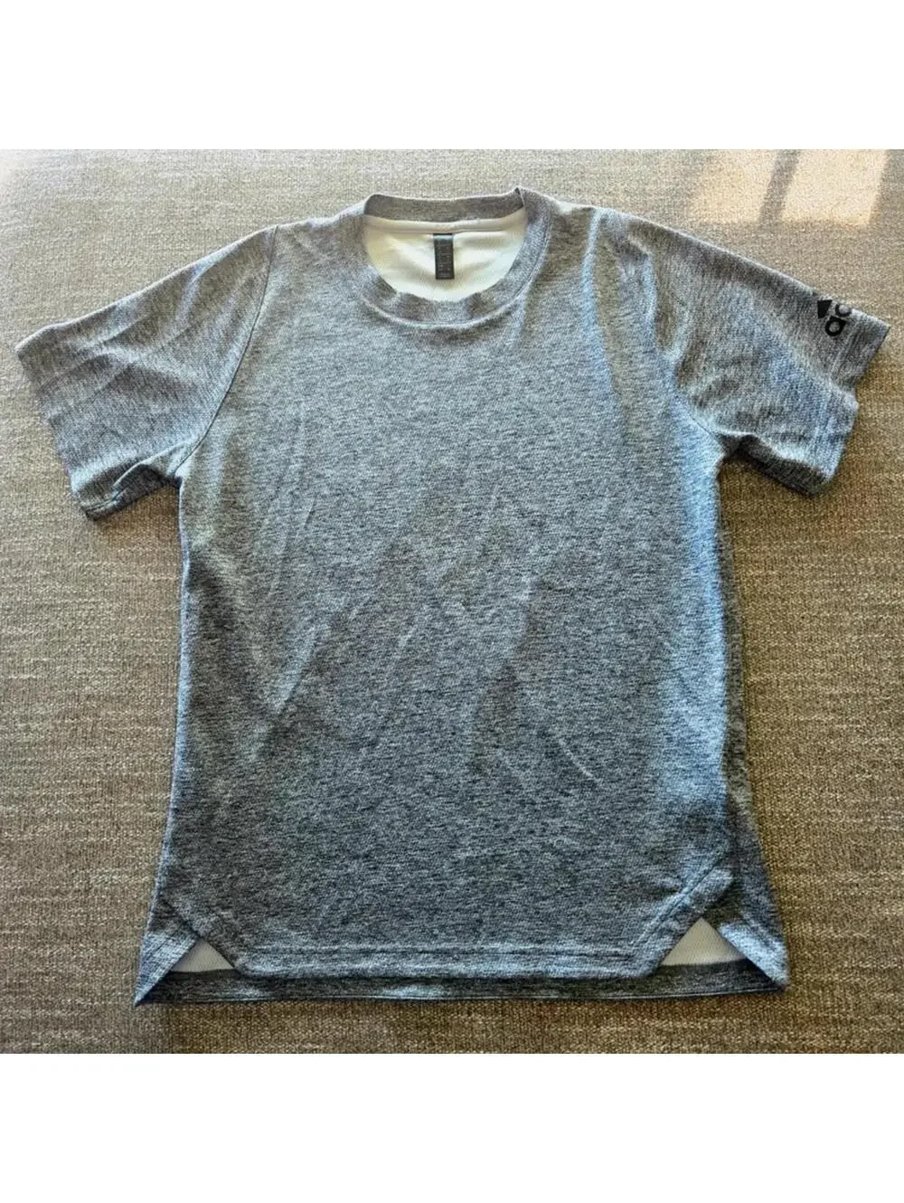 Adidas Heather Gray Athletic Training T-Shirt Small Performance Tee #1130